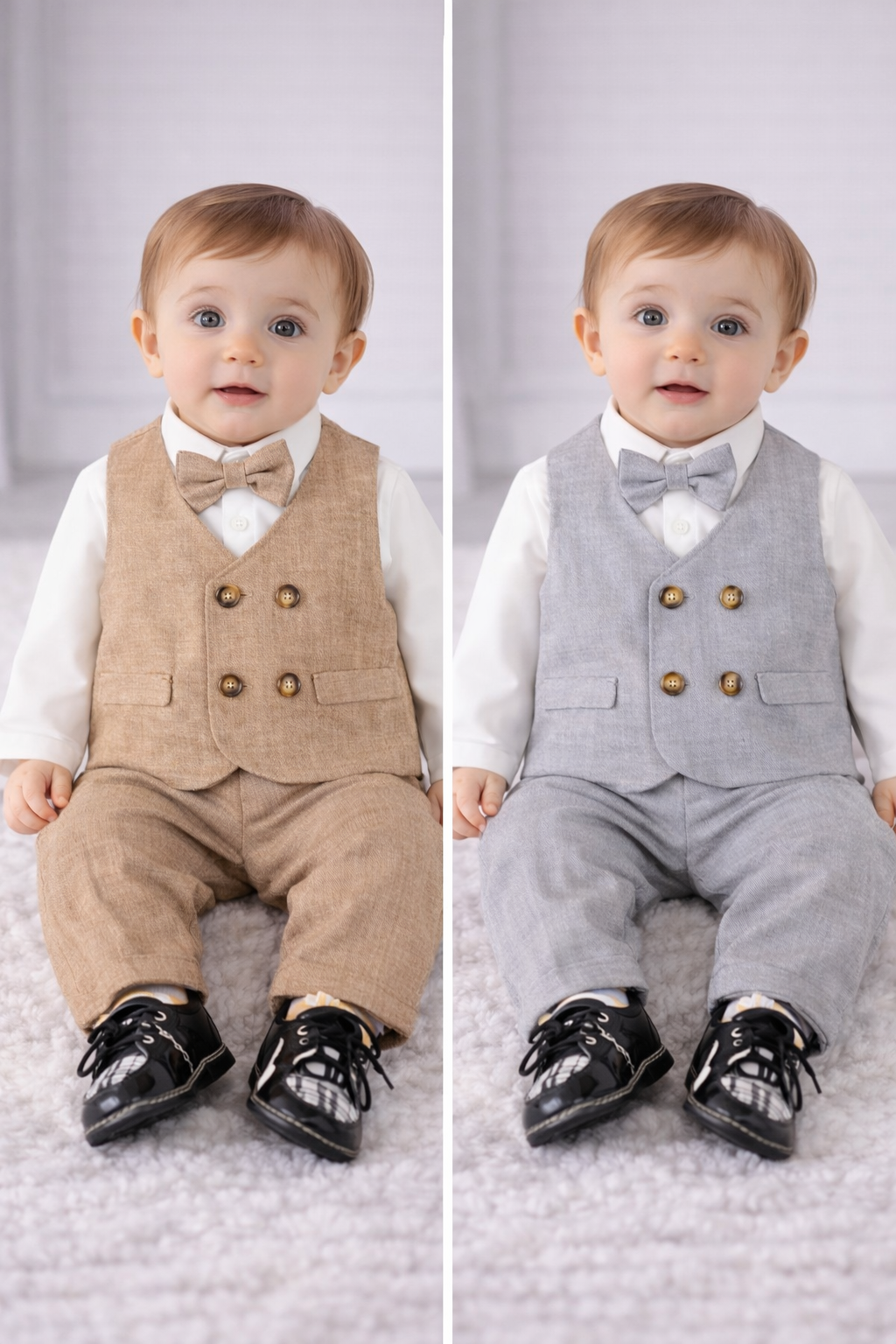 Completo Elegante Bimbo 3 Pezzi con Gilet e Papillon – Cerimonia