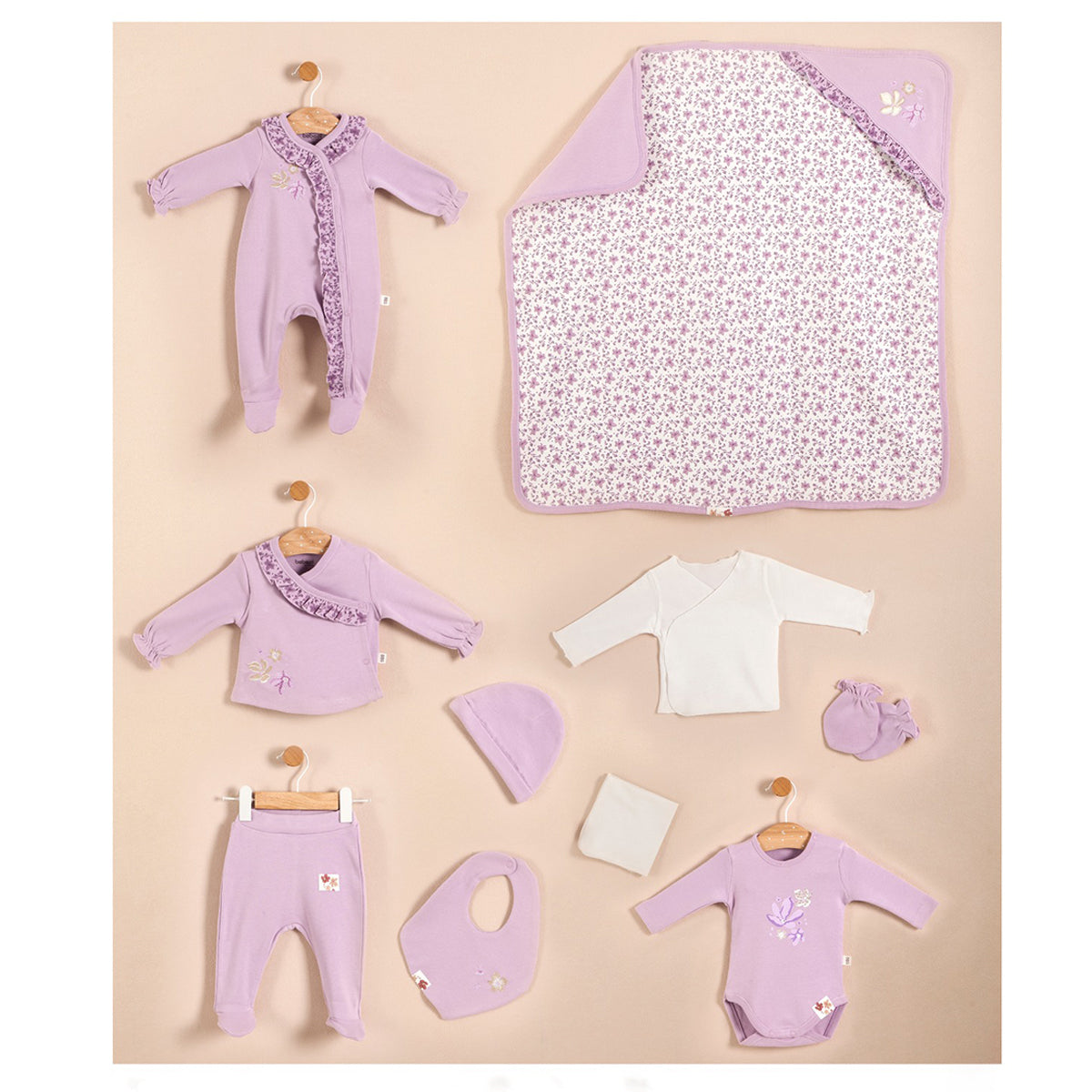 Set Nascita Neonata Lavanda