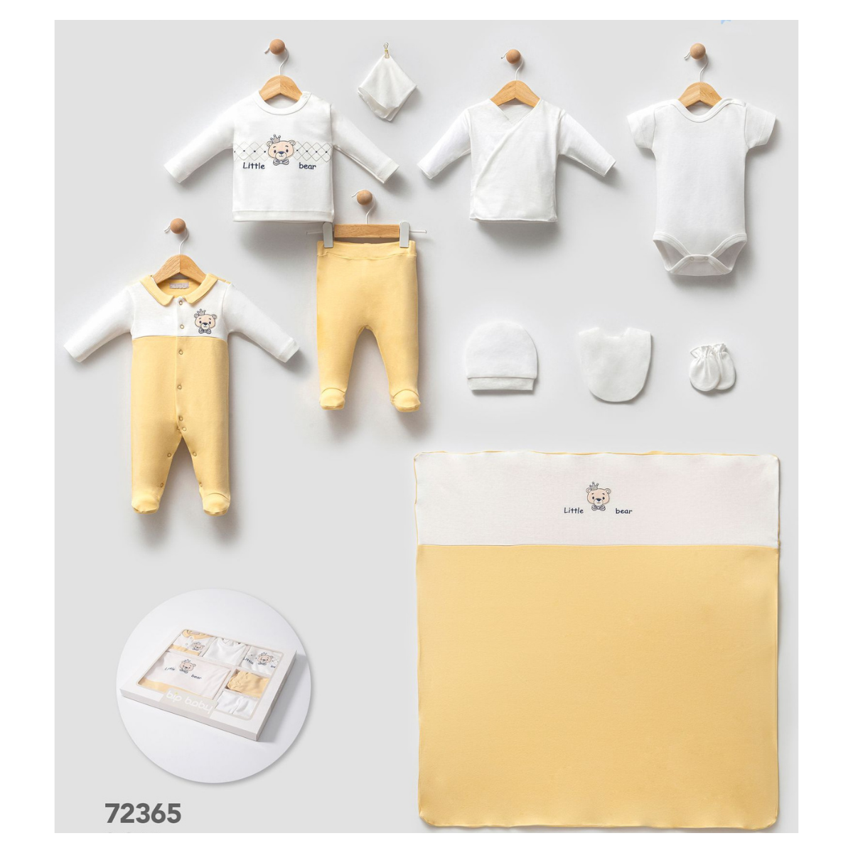 Juego de canastilla de algodón cálido de 10 piezas 0-3 meses