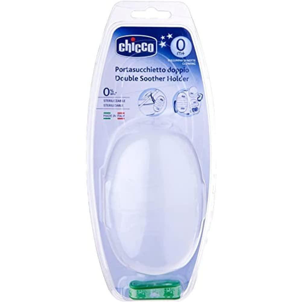 Portaciuccio Chicco Bianco per due succhietti - Baby Shop Store