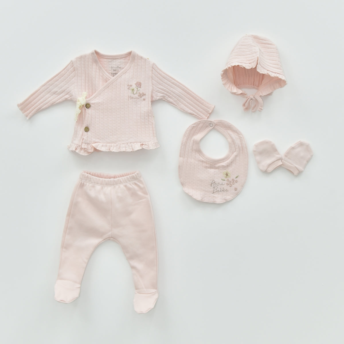 Set Neonata/ Bimba in Cotone Morbido Rosa