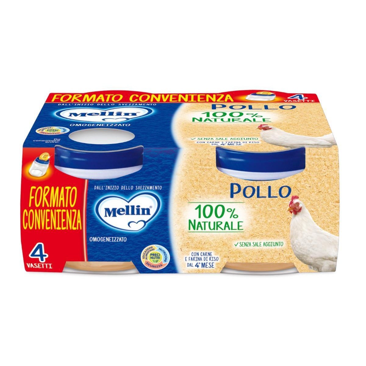 Omogeneizzato Mellin Pollo 4x80gr - Baby Shop Store