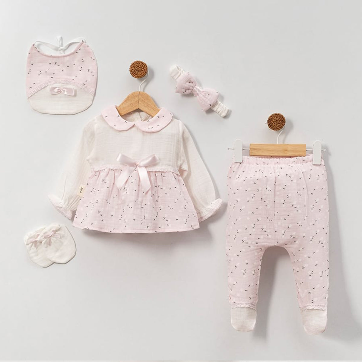 Set Nascita Elegante in Mussola di Cotone   Raffinatezza e Comfort per la Tua Bambina