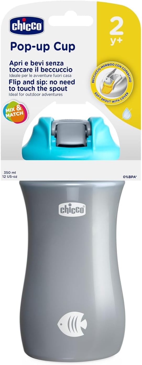 Borraccia in silicone CHICCO 350ML Azzurro da 2 anni+
