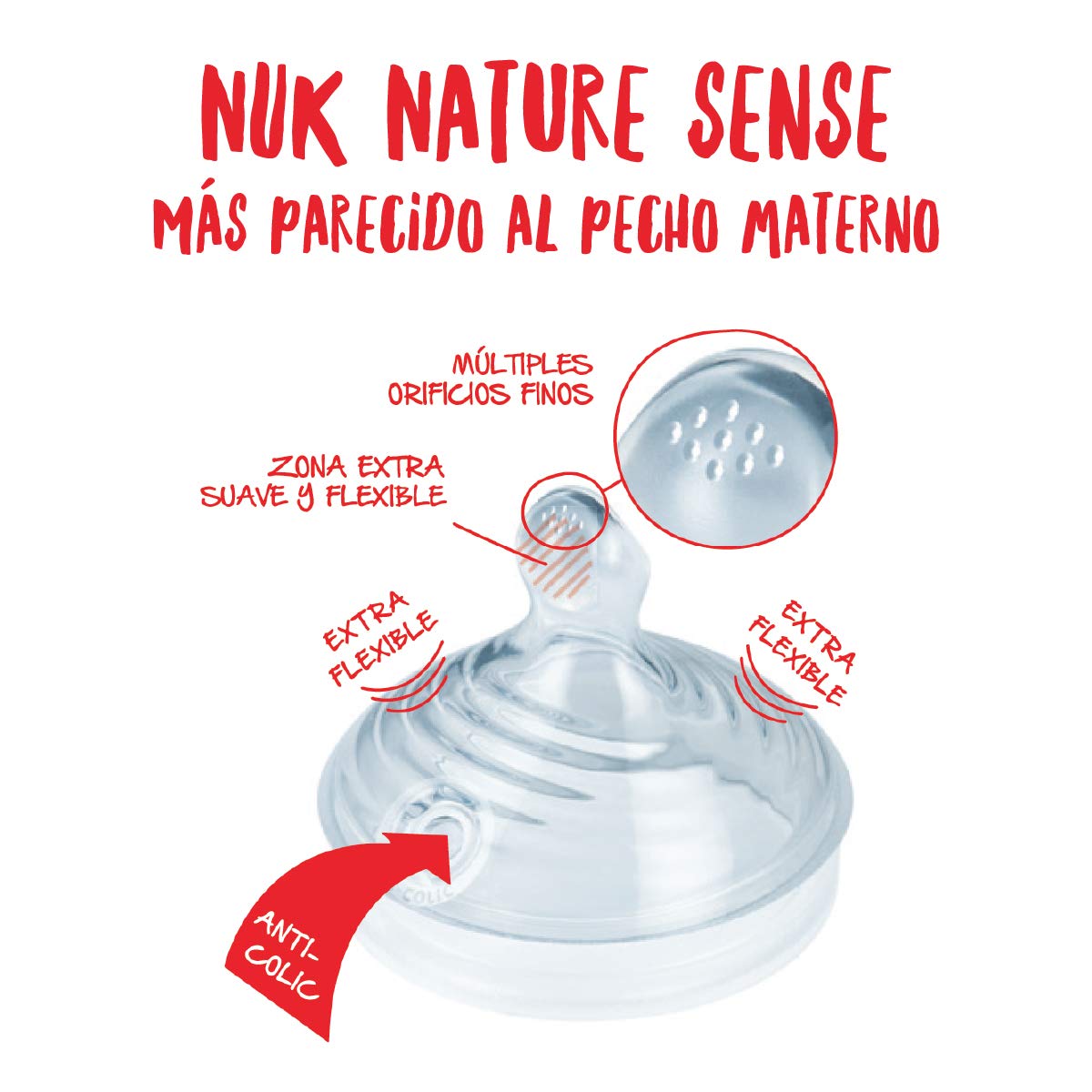 Nuk biberon glass nature sense o-6 120 ml