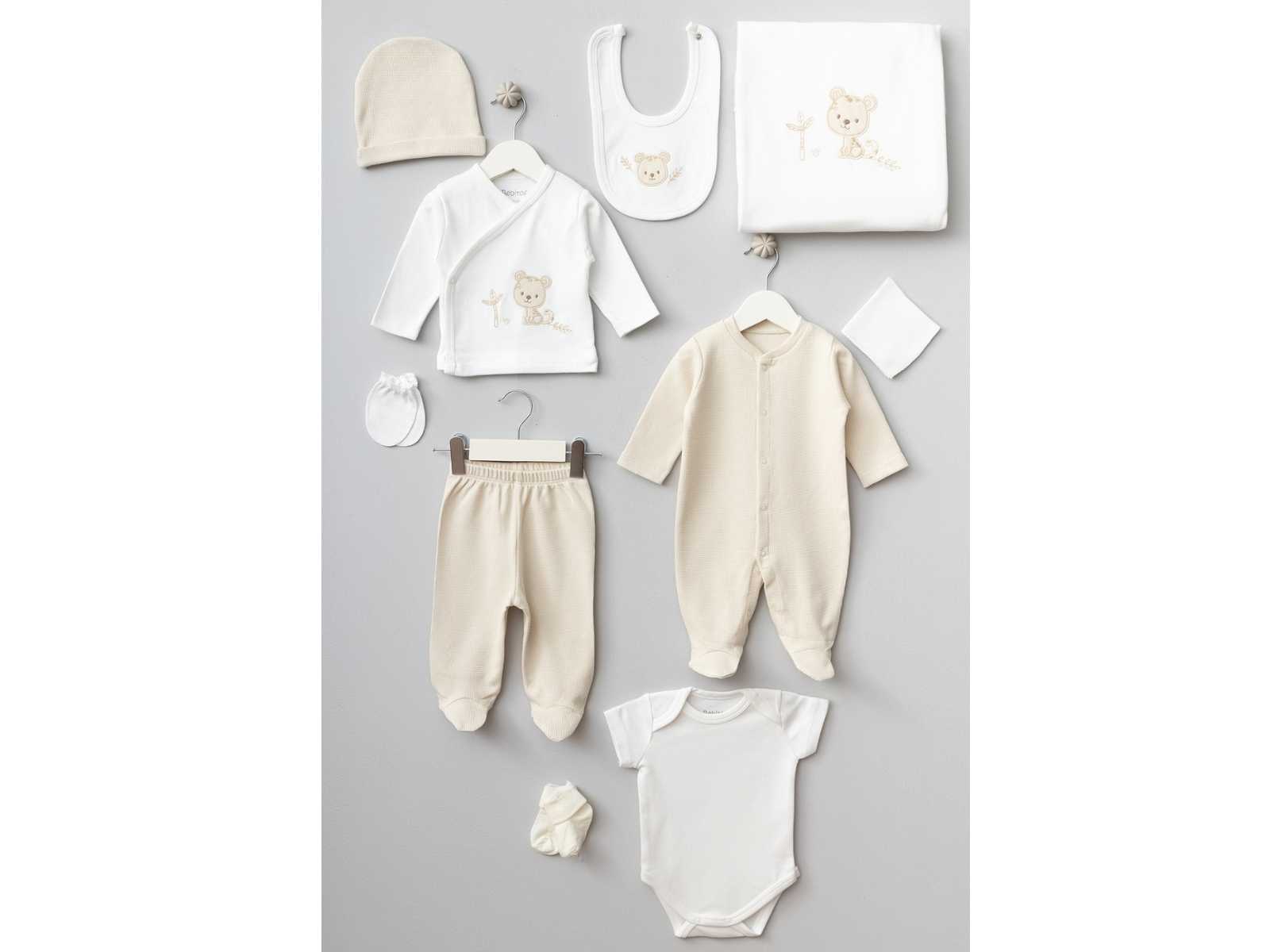 Set  Nascita Neonato 10 Pezzi in Cotone Bio neutro