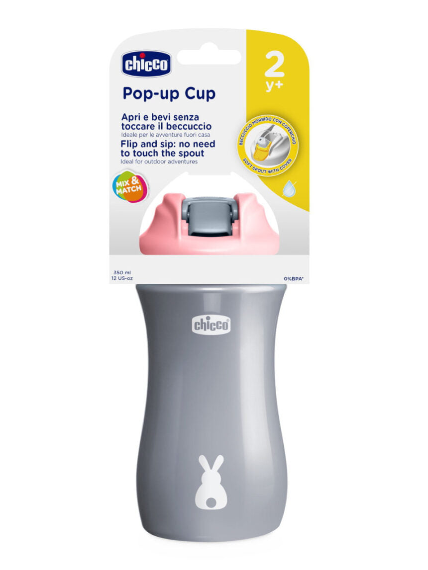 Borraccia in silicone CHICCO 350ML Rosa da 2 anni+