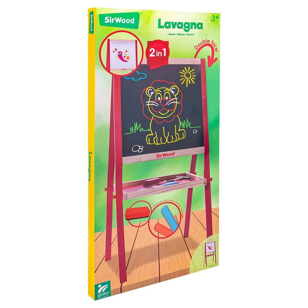 Lavagna in Legno 89 cm, Double Face con gessetti - Baby Shop Store