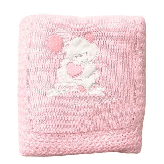 piumoncino baby culla in lana ricamato rosa Nazare - Baby Shop Store