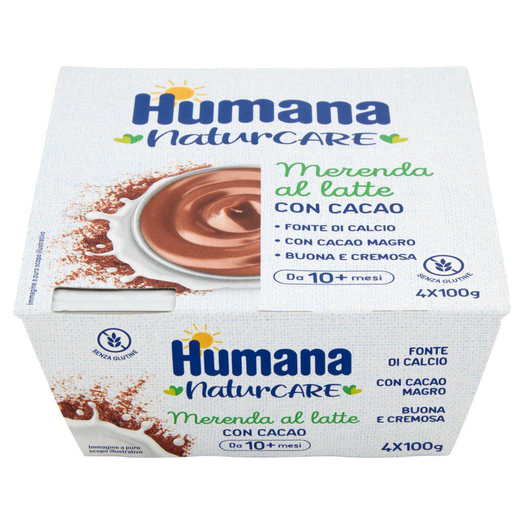 Merenda al latte Humana Cacao 4x100gr - Baby Shop Store