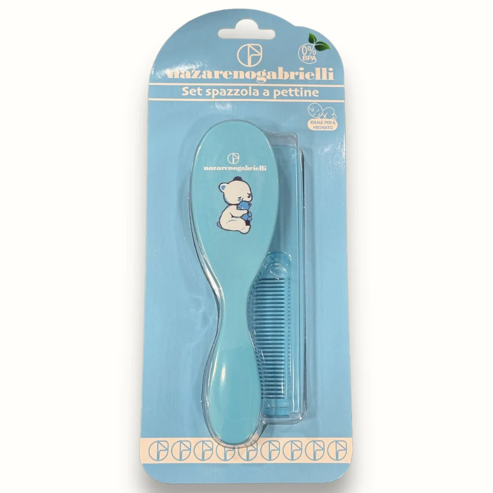 set spazzola e pettine nazzareno gabrielli rosa/azzurro