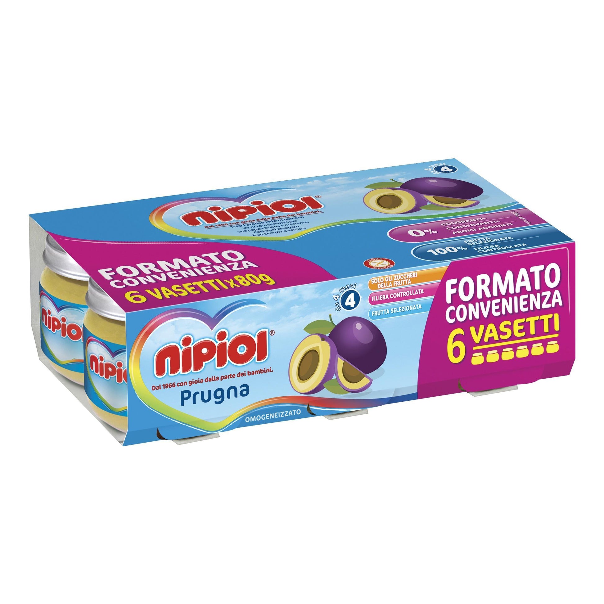 Omogeneizzato Nipiol Prugna 80grx6 - Baby Shop Store