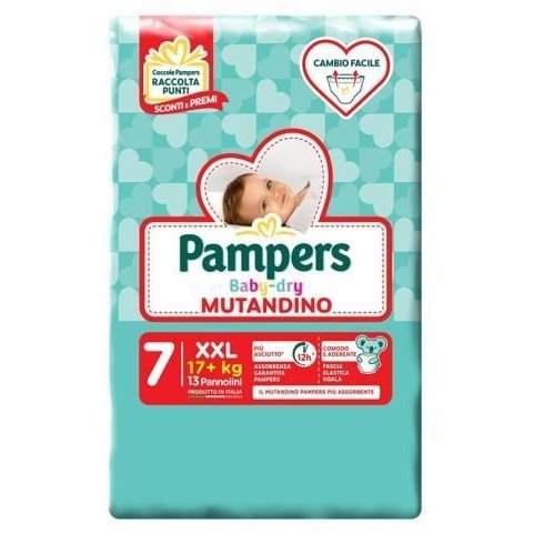 Pannolini Pampers Baby Dry Mutandino 7. misura 13p - Baby Shop Store