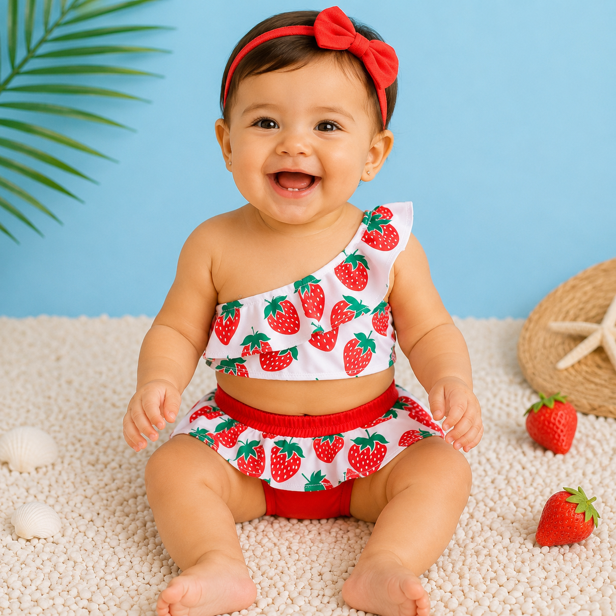 Costume bambina 2 pezzi   Fantasia Fragole