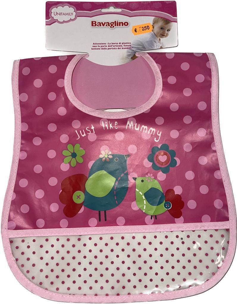 Unifamily bavaglino plastificato rosa - Baby Shop Store