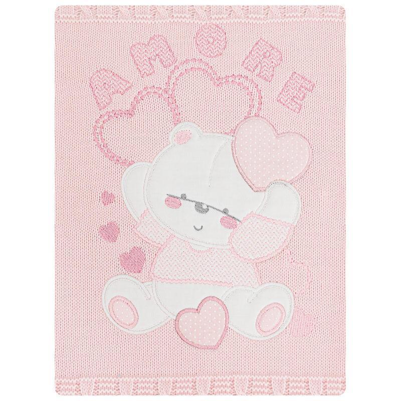 copertina nazareno gabrielli in lana rosa amore 7 - Baby Shop Store