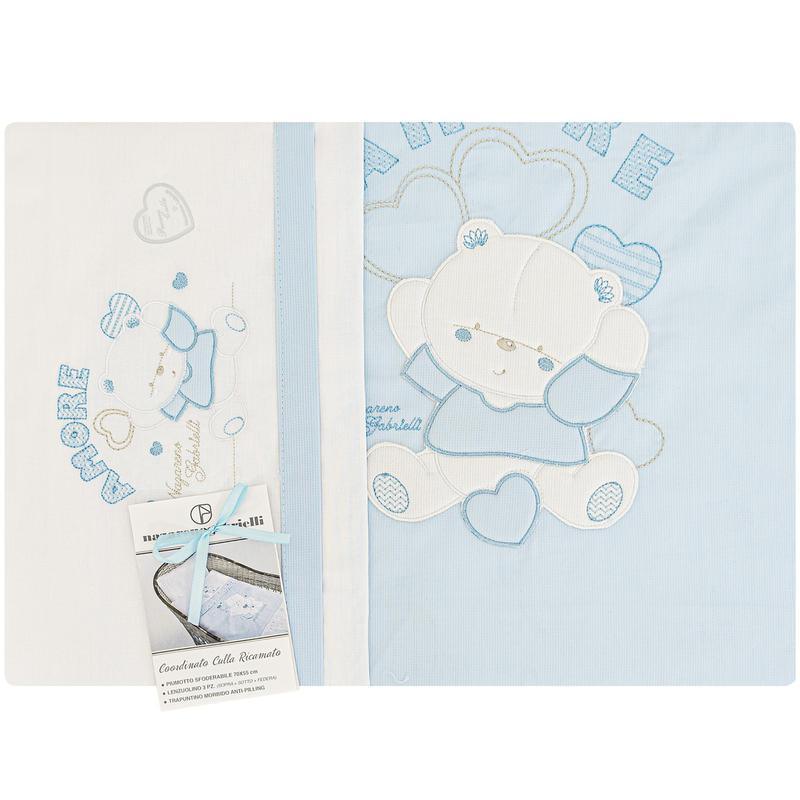 culla nazareno gabrielli 5 pezzi azzurro orsetto - Baby Shop Store