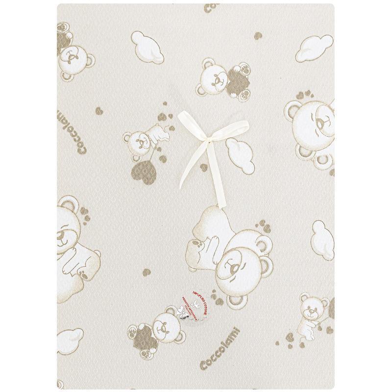 Copertina Nazareno beige con orsetti piquet - Baby Shop Store