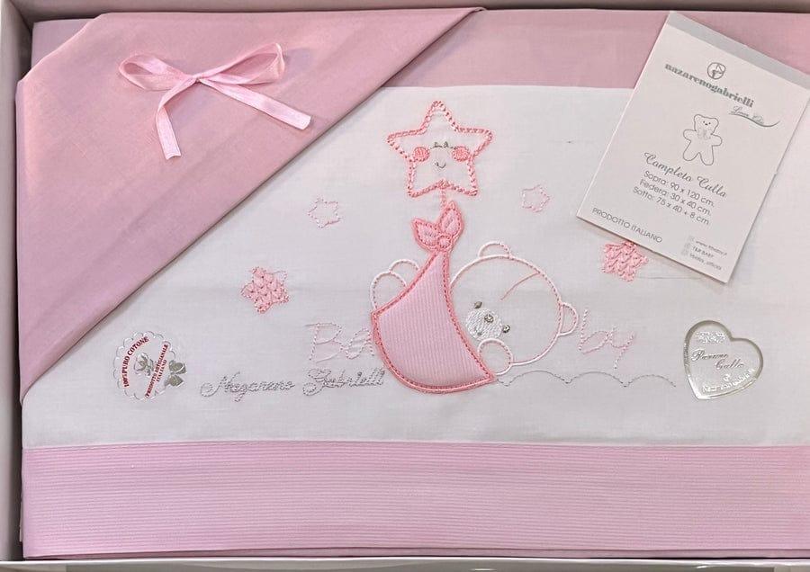 Lenzuolino Lettino Orsetto Rosa - Baby Shop Store