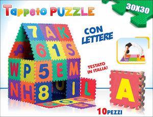 TAPPETINO PUZZLE 10PZ. CM.30x30 LETTERE - Baby Shop Store