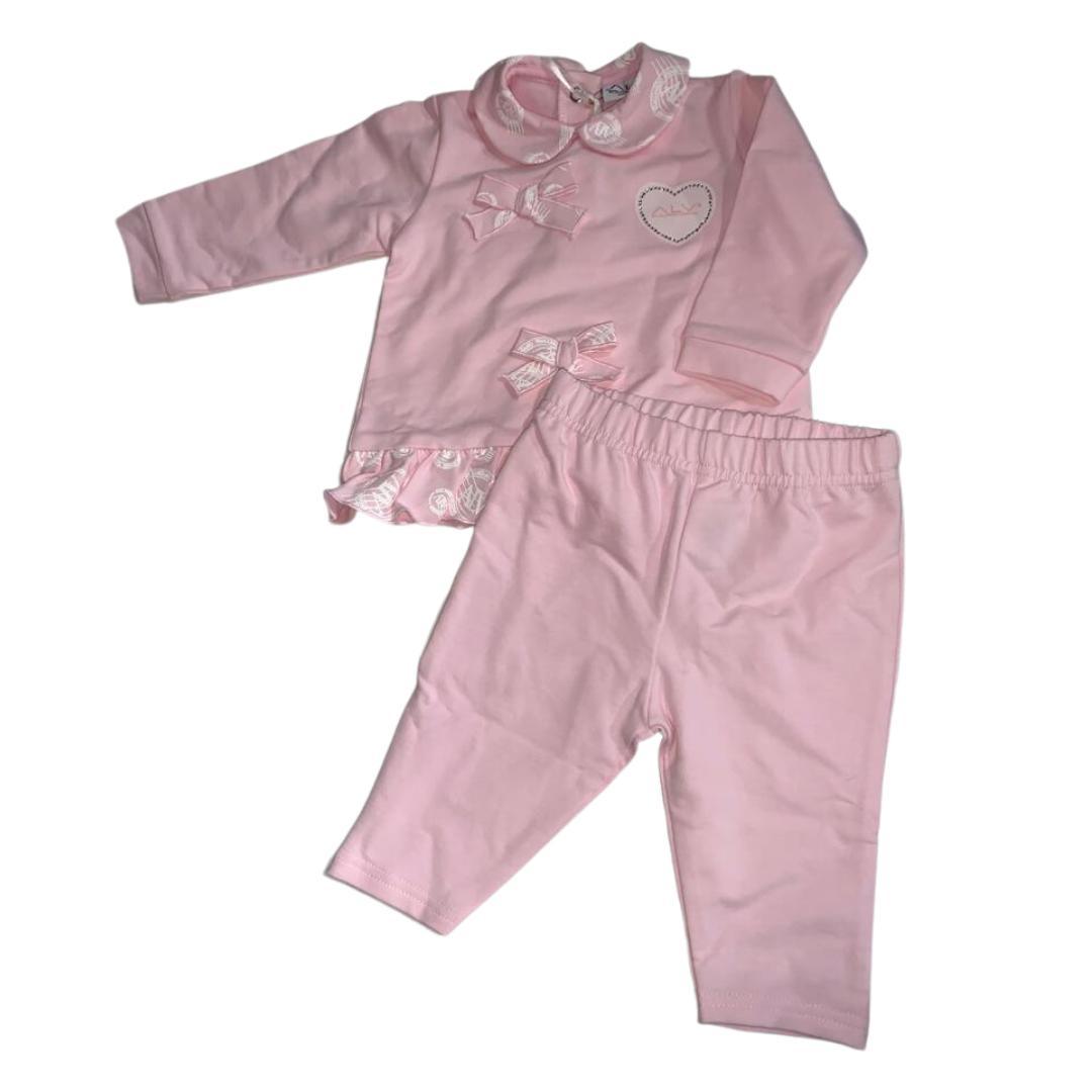 completo 2 pezzi felpato alviero martini rosa - Baby Shop Store