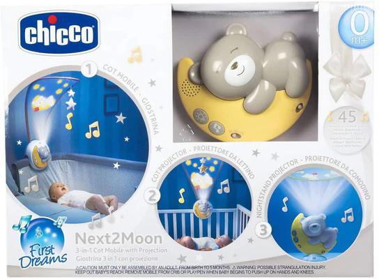 Next2moon Chicco Grigio Proiettore 3in1 - Baby Shop Store