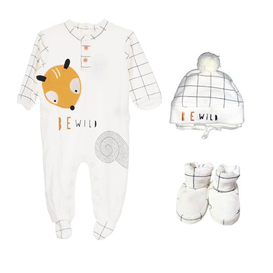 Set Ellepi in ciniglia bianco maschietto - Baby Shop Store