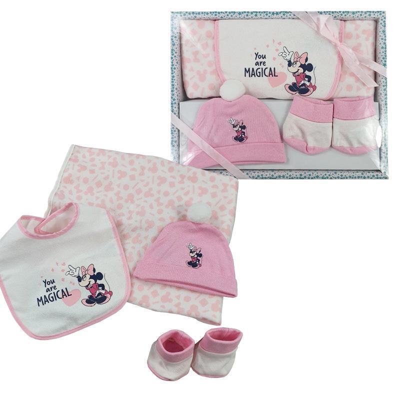 set regalo minnie 4 pezzi copertina in pile, bavet - Baby Shop Store