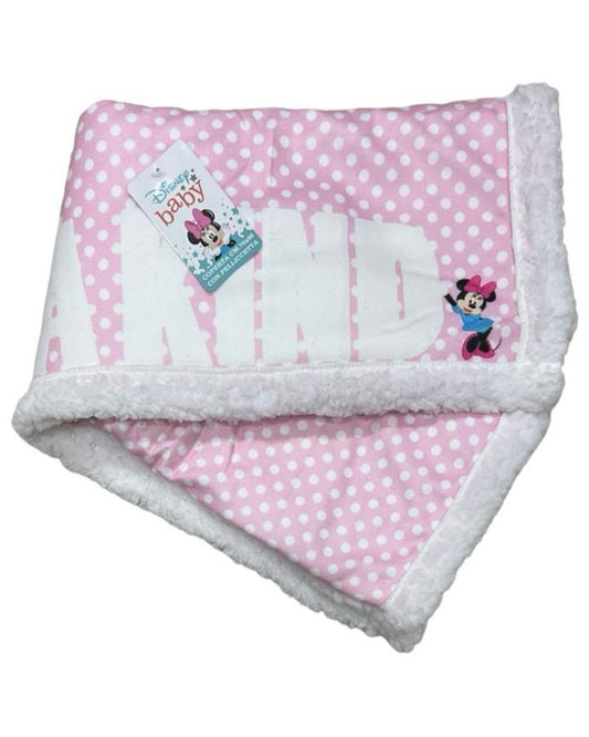 copertina minnie con pelliccetta 70x80 rosa a pois - Baby Shop Store