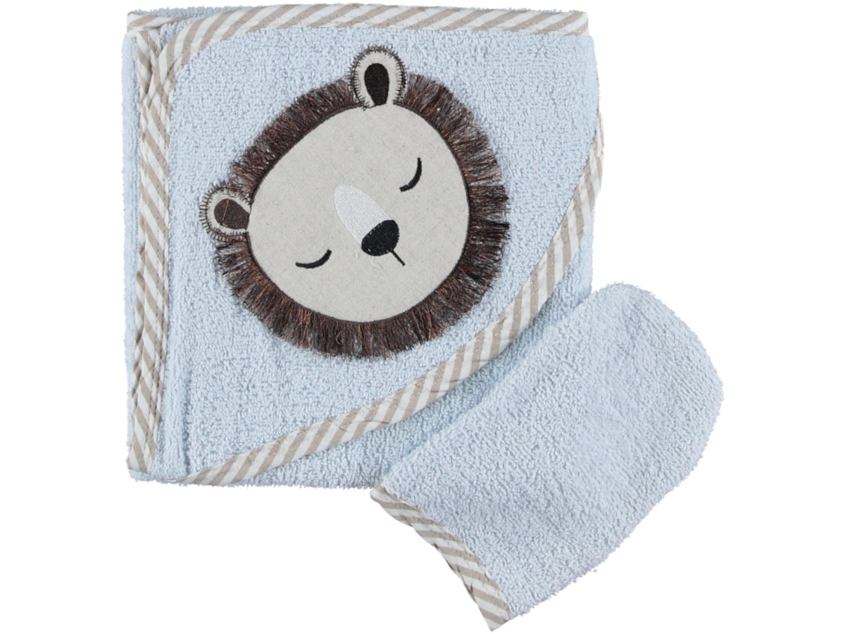 Set Accappatoio con Guanto - Design Leone 🦁 | Morbido e Assorbente