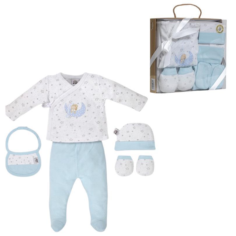 set regalo 5 pezzi maglietta , pantalone, mussolin - Baby Shop Store