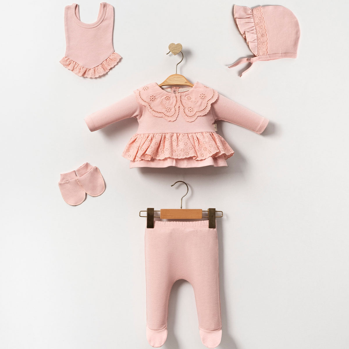 Set 5pz  Nascita Elegante rosa