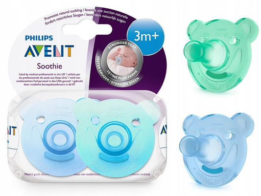 Succhietto Avent Soothie 3m+ azzurro e verde 2pezz - Baby Shop Store