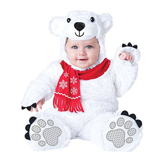 Costume da Orso Polare per Neonato – Morbido e Invernale 🐻‍❄️❄️