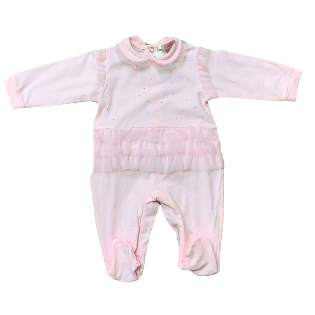 Tutina Deolinda rosa con vollat in cotone - Baby Shop Store