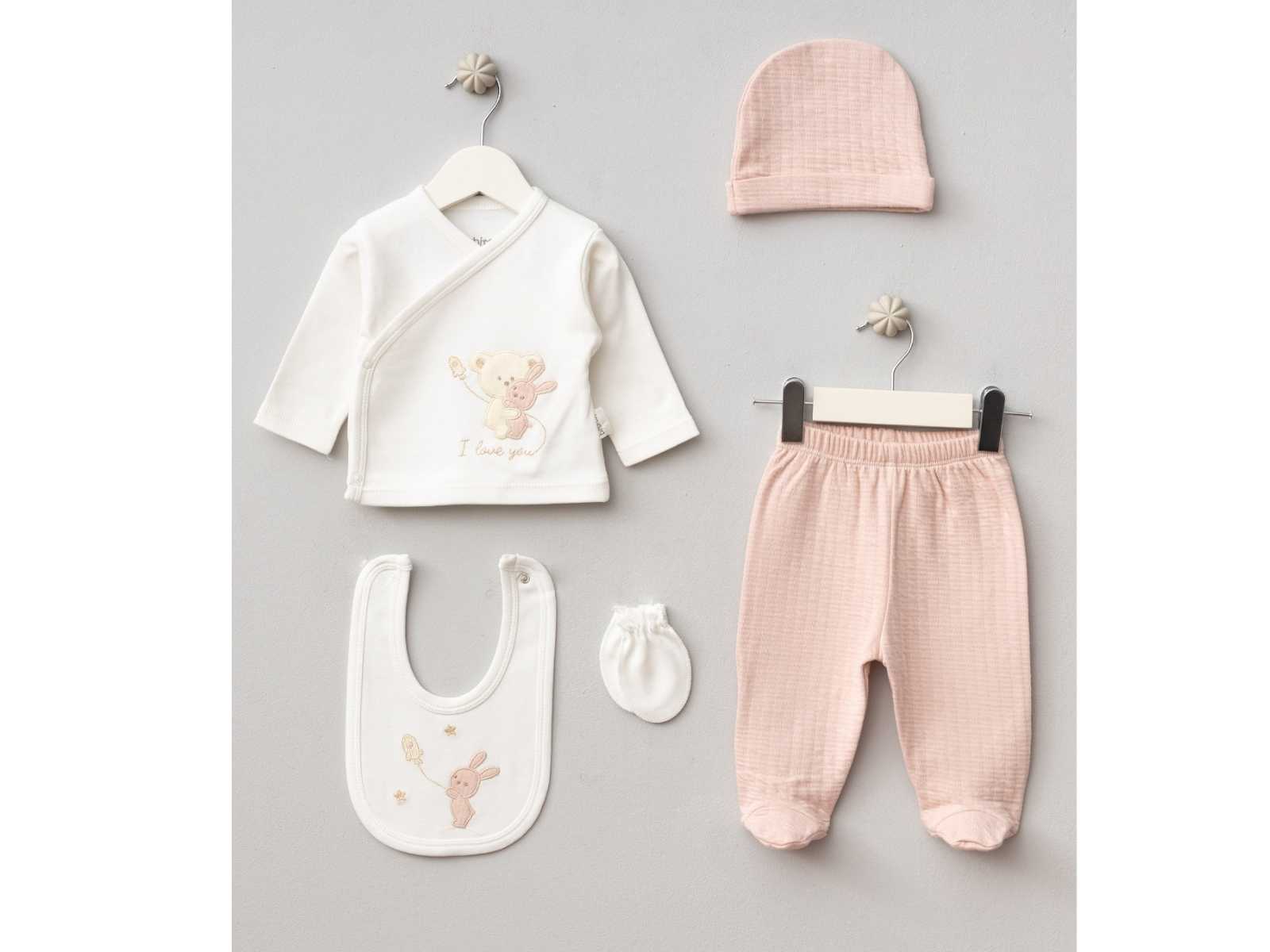 Set Neonata/ Bimba "Ti Amo" - 5 Pezzi🧸 Estivo Rosa