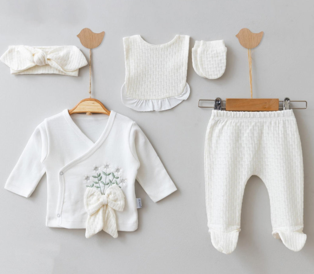 Set Neonata/ Bimba Rosa Antico 0-3 mesi Autunno/Primavera/Estate 100% Cotone