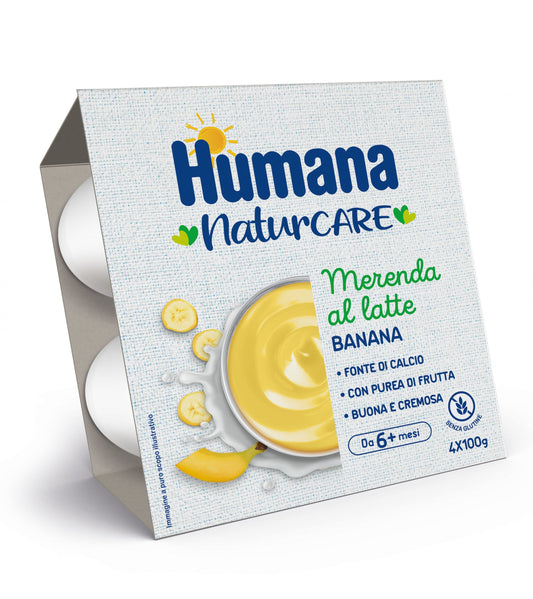 Merenda Humana latte e banana 4x100gr