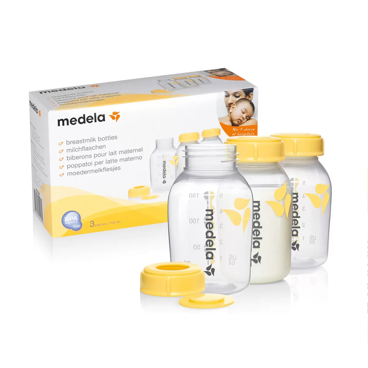 Medela Biberon per la conservazione del latte materno 150 ml - Confezione da 3