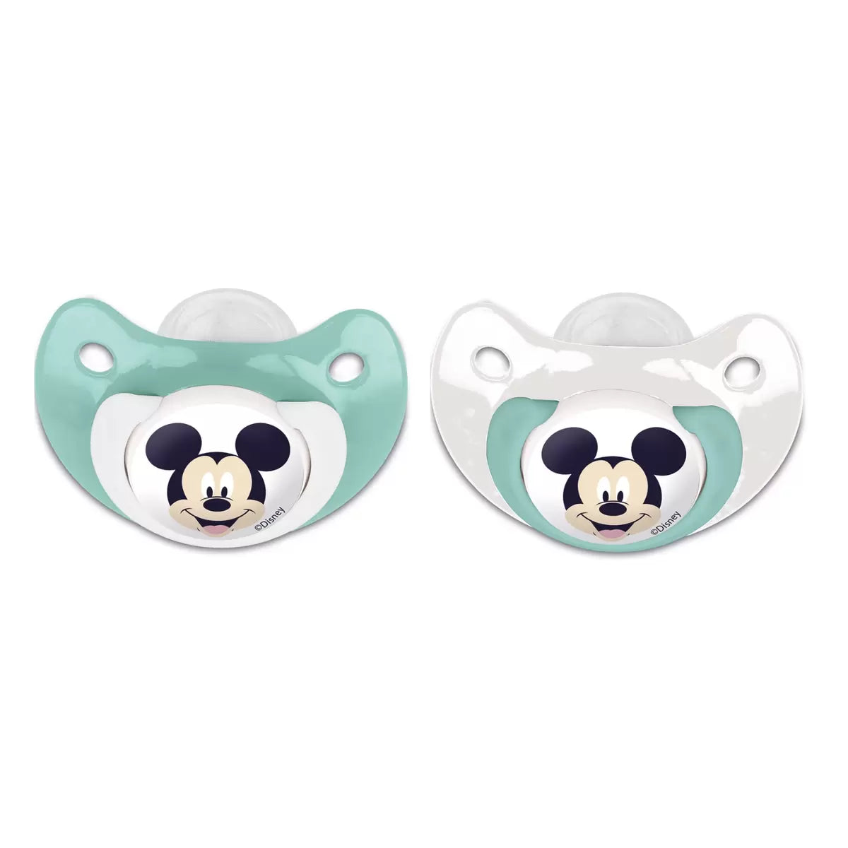 2 ciucci Mickey mouse silicone 0-6mesi con astucci