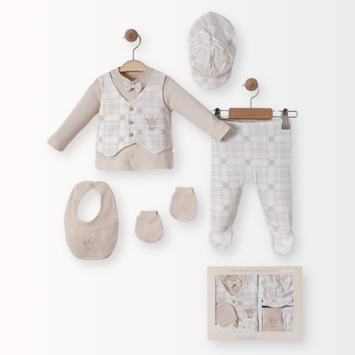 Set Nascita in Cotone Elegante Vari Colori Neonato/ Bimbo – 5 Pezzi