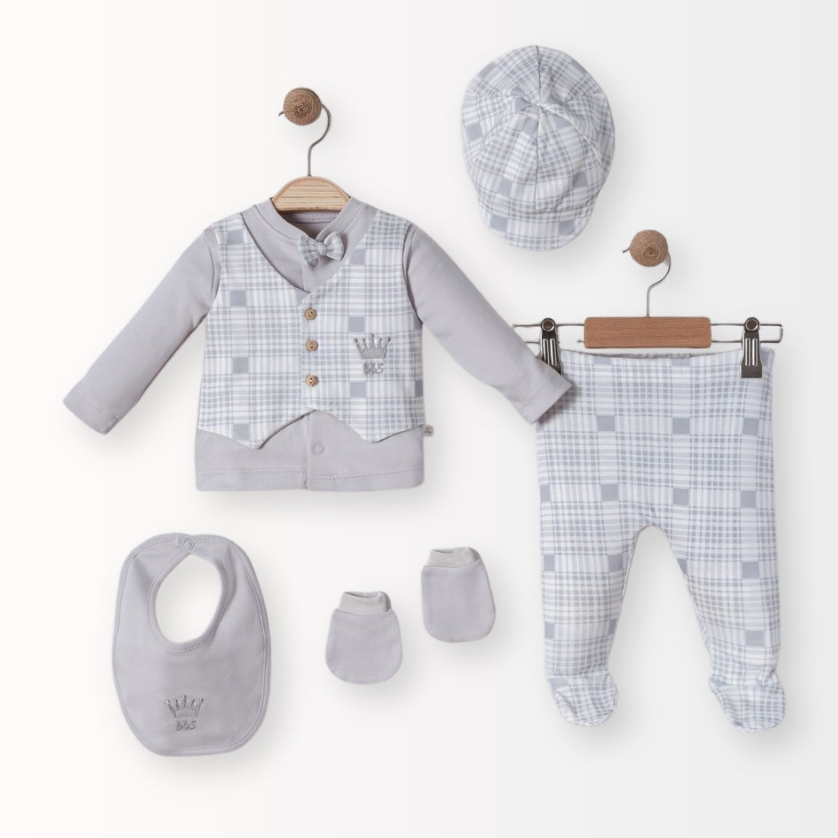 Set Nascita in Cotone Elegante Vari Colori Neonato/ Bimbo – 5 Pezzi