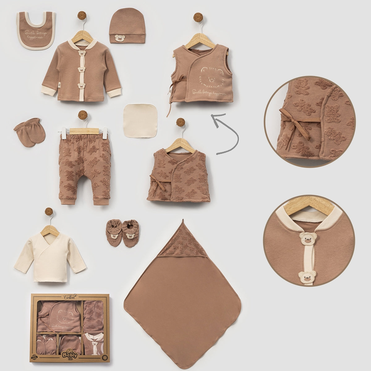 Corredino Neonato/a Neutro 10 Pezzi con Orsetto Jacquard