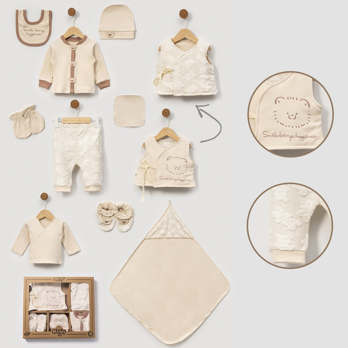 Corredino Neonato/a Neutro 10 Pezzi con Orsetto Jacquard