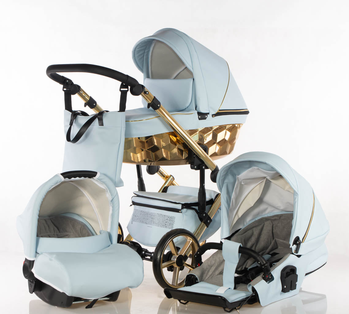 Cubic - col. Blu - Oro - 3in1 - Passeggino Trio