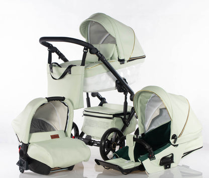 Cubic - Colore menta - Bianco - 3in1 - Passeggino Trio