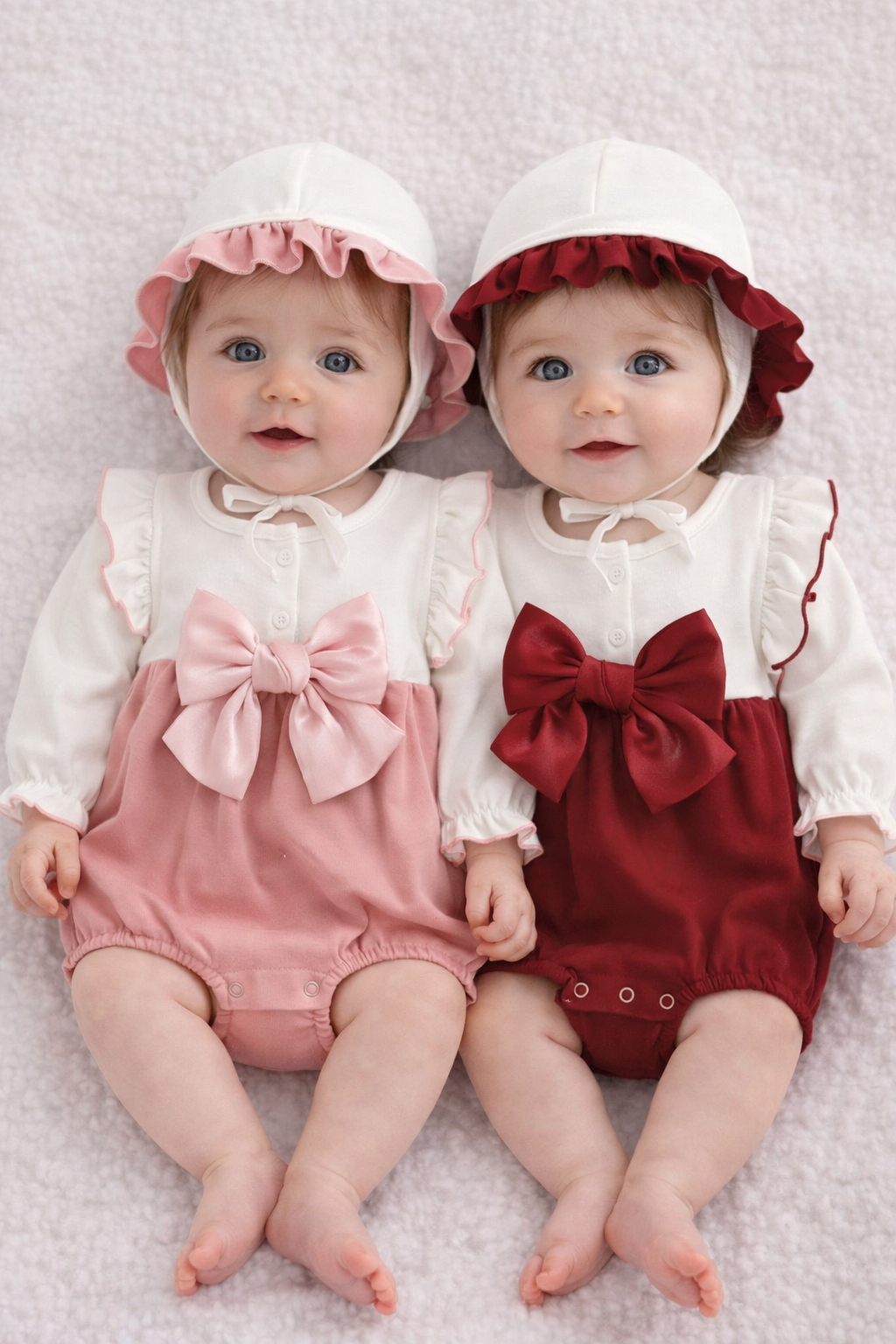 Completo Elegante Bambina con Body e Cappello Coordinato 97% cotone