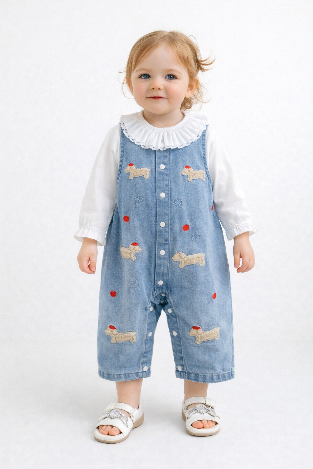 Completo Bambina 2 Pezzi – camicetta+ Salopette in Jeans