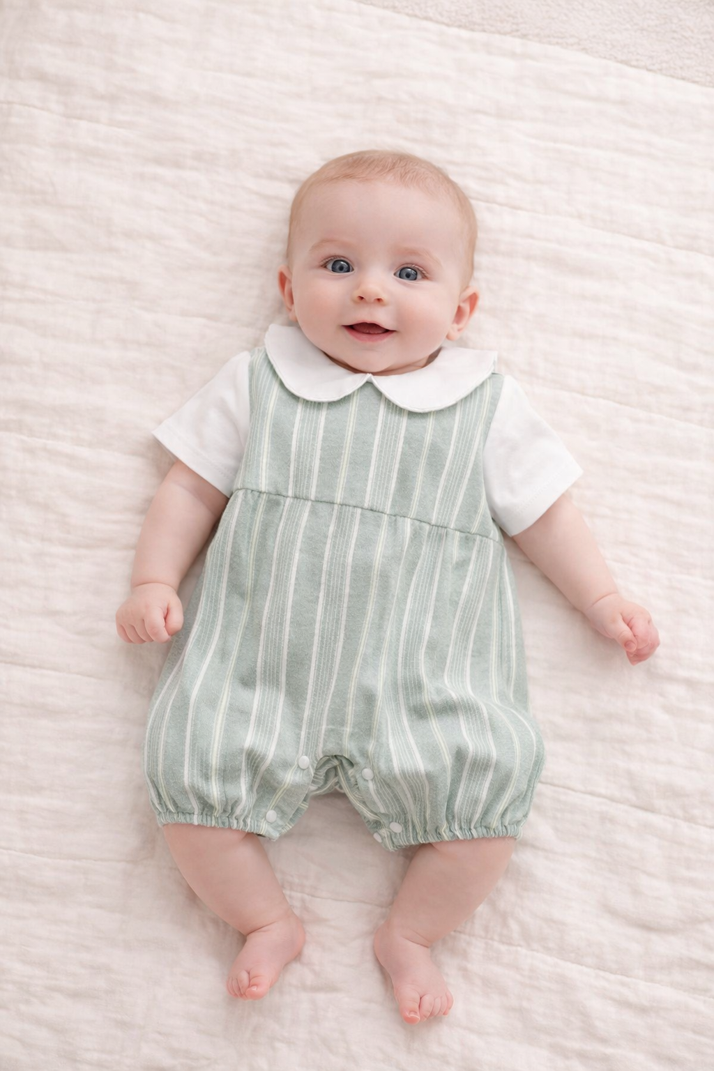 Pagliaccetto bimbo neonao verde pastello 100% cotone