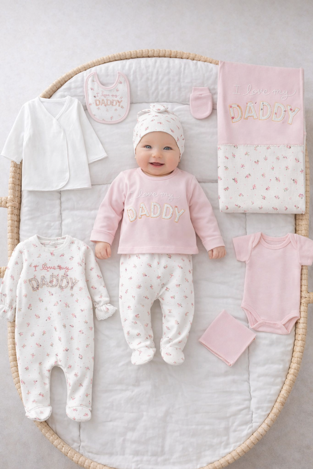 Corredino 10 Pezzi in Cotone Neonata "I Love My Daddy & Mummy"
